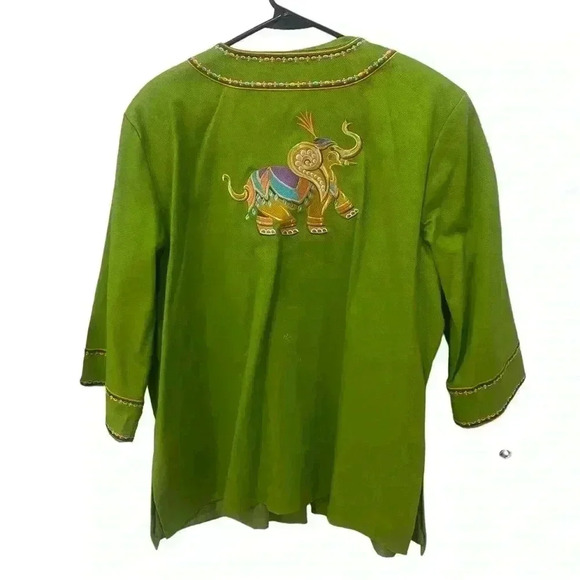 Bob Mackie Embroidered Elephant Swing Jacket Size XL - Picture 2 of 7